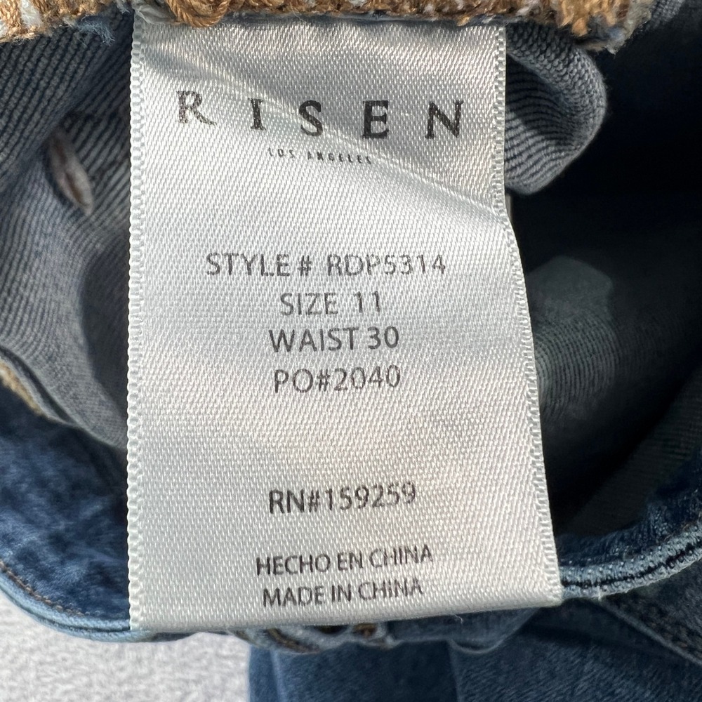 Risen Jeans Jane Mid-Rise Faux Fold Over Straight Leg Jeans‎ 11/30 RDP5314 Denim - Picture 4 of 10